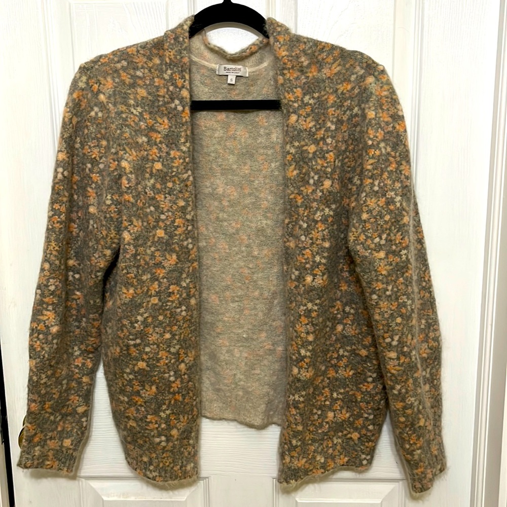 Italian mohair & alpaca floral cardigan